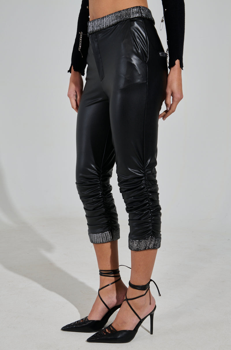 ALWAYS BEST DRESSED CAPRI IN BLACK PU