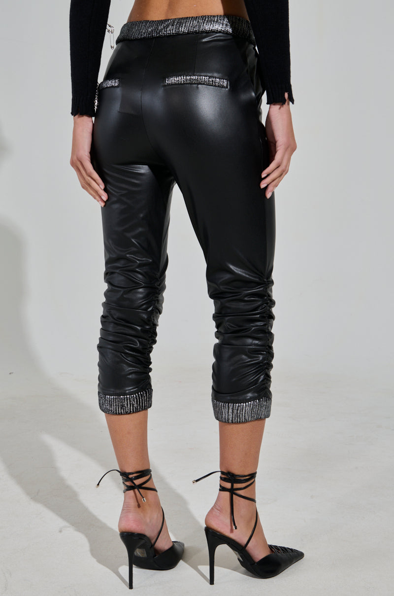 ALWAYS BEST DRESSED CAPRI IN BLACK PU