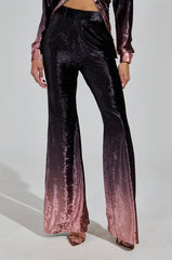 NEVER SWITCH UP OMBRE FLARE LEG PANT IN BLACK