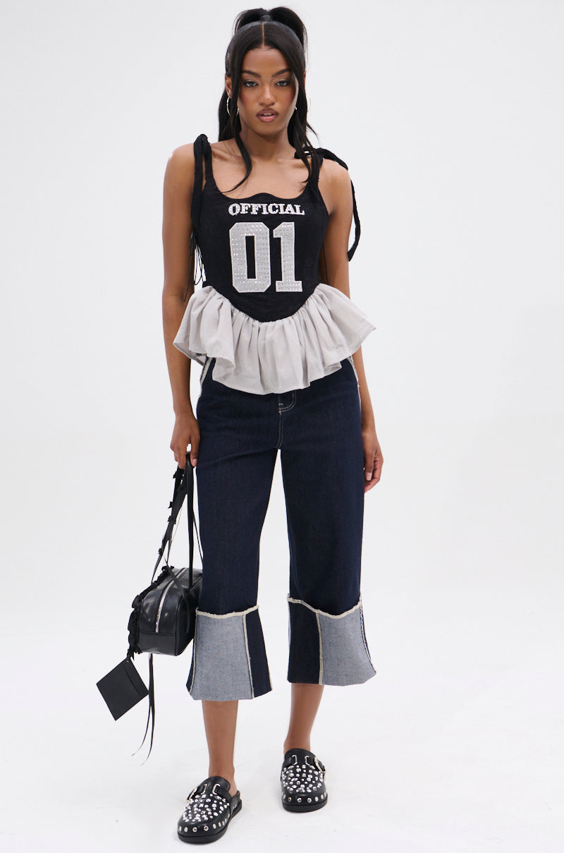 OFFICIAL PRINCESS LACE PEPLUM CORSET TOP