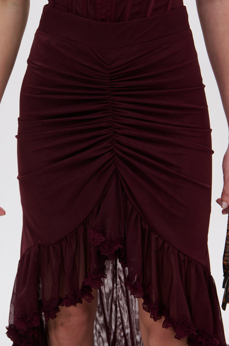 LOVELY DAYS MESH HIGH LOW SKIRT