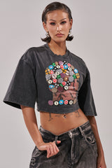 PINNED DOWN MINERAL WASHED TEE IN GREY