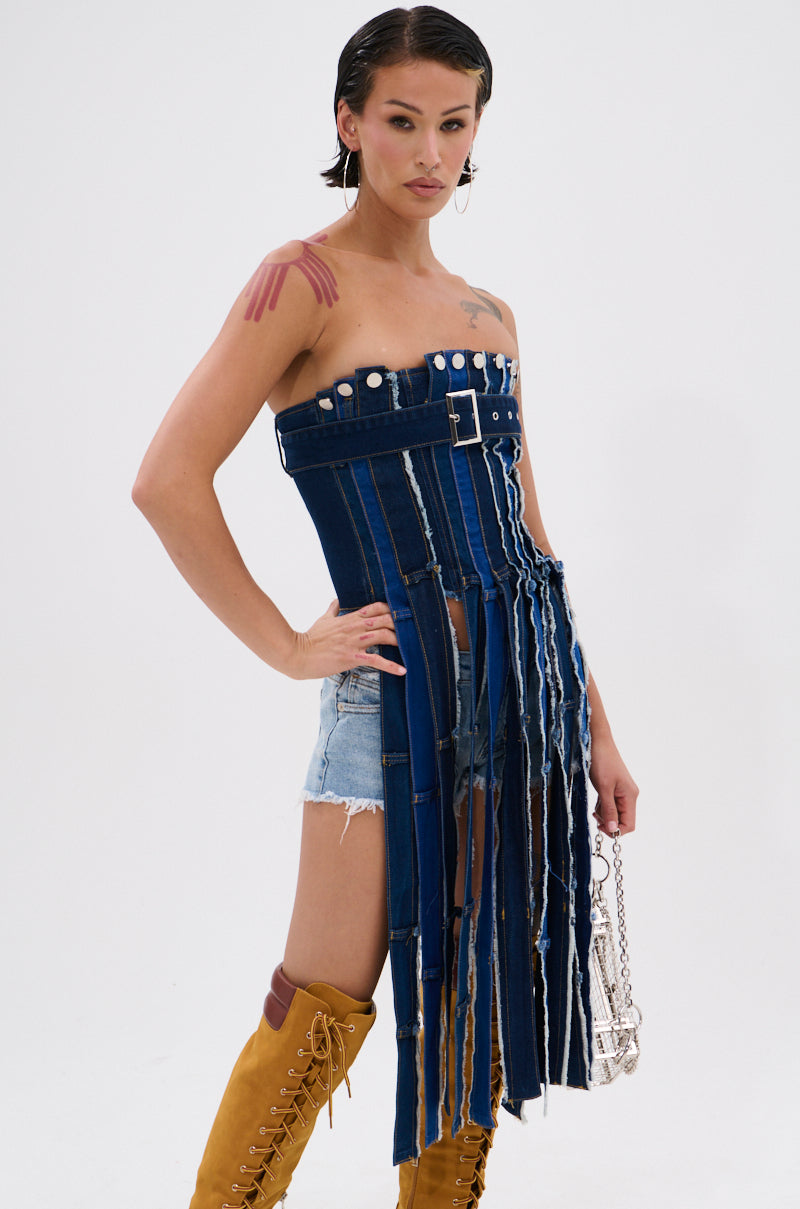 GOT A LOT GOING ON DENIM CORSET
