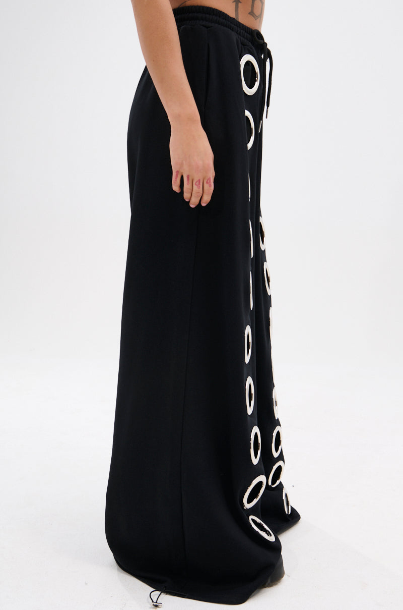 THROUGH THE NIGHT WIDE LEG SWEATPANT WITH HOLES