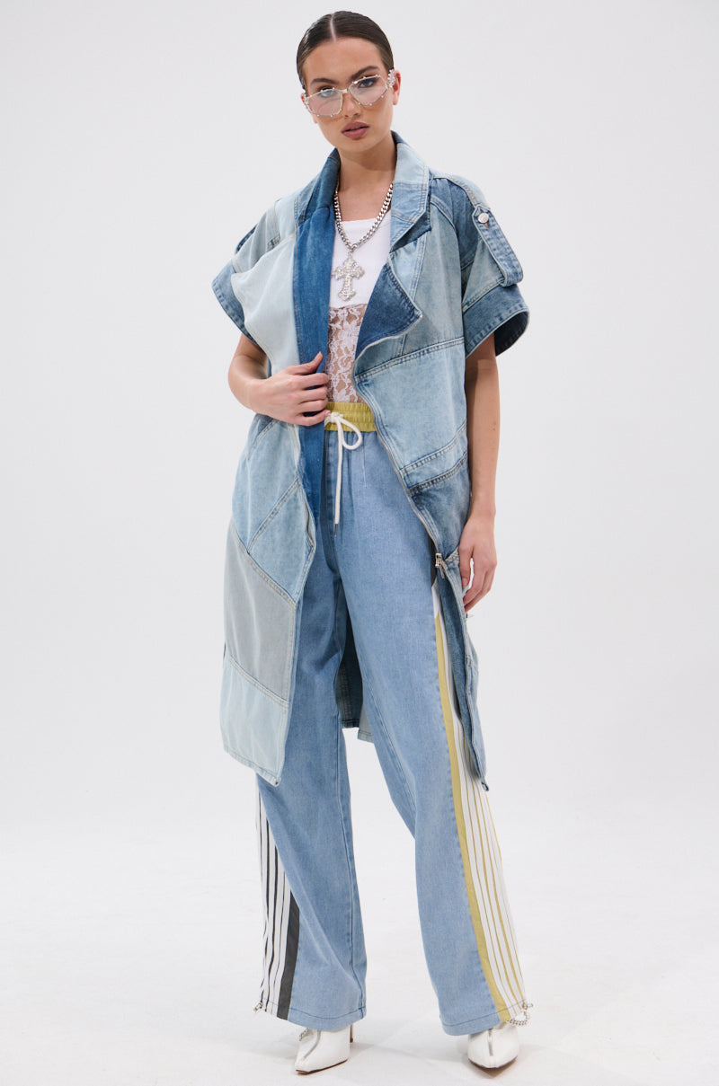 ESTELLE PATCHWORK DENIM VEST