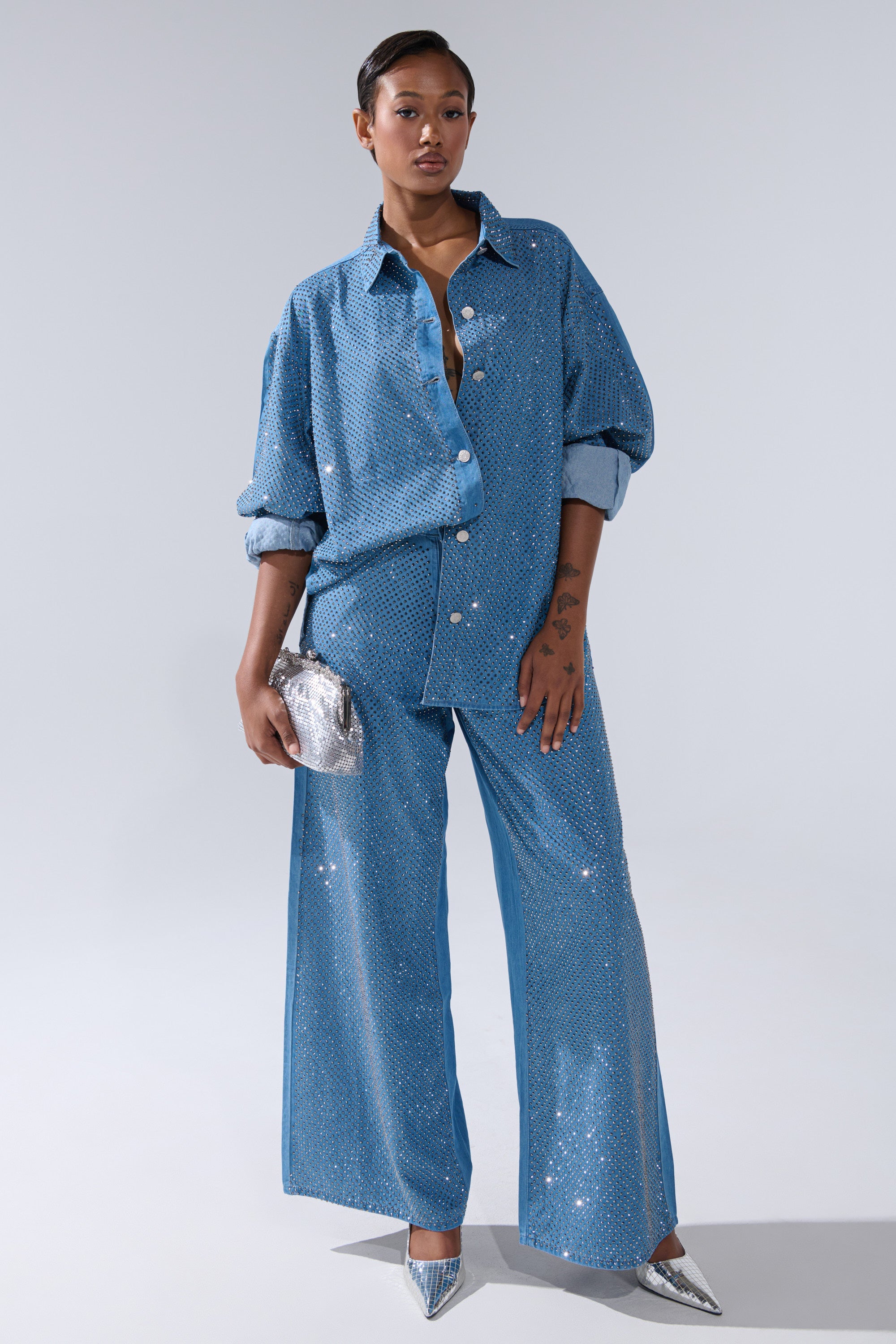 BLING BLING DENIM RELAXED PANT