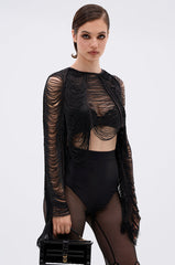 LUCY FRINGE LONG SLEEVE BLOUSE