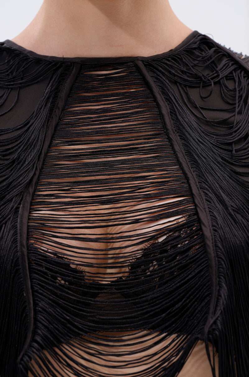 LUCY FRINGE LONG SLEEVE BLOUSE