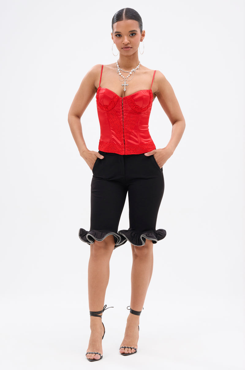 EXQUISITE SATIN LACE CORSET