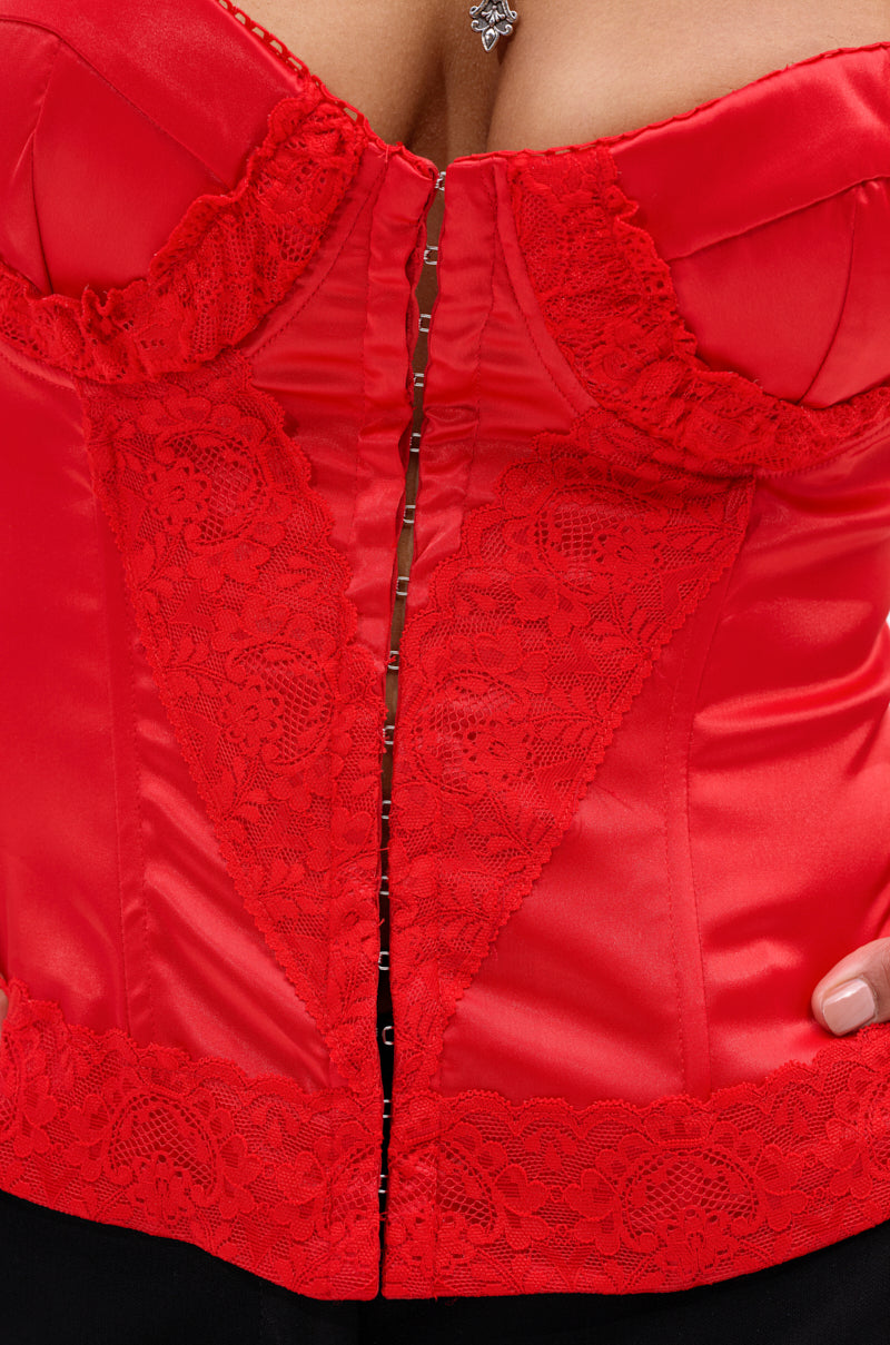 EXQUISITE SATIN LACE CORSET
