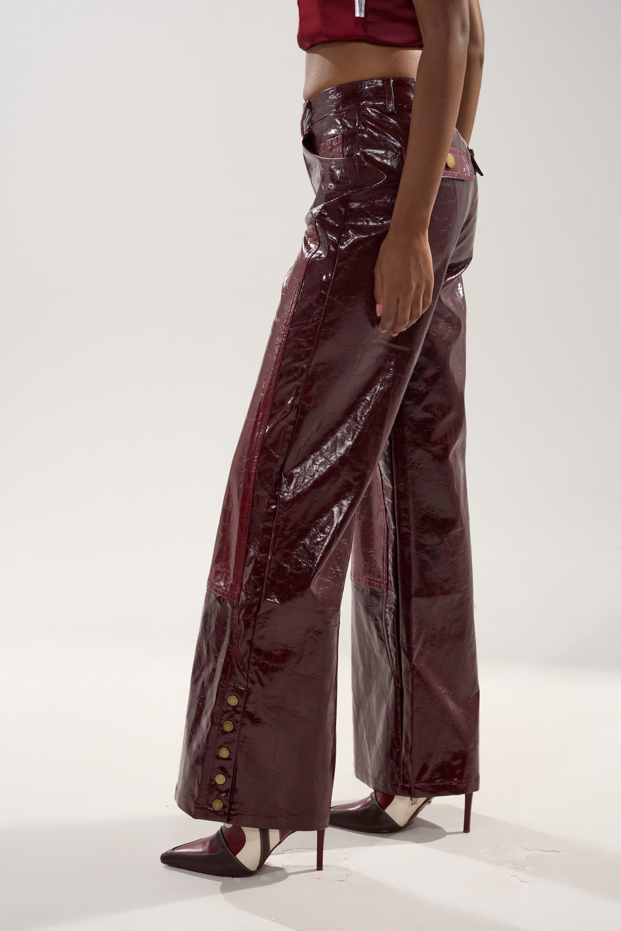 MIXED EMOTIONS FAUX LEATHER TROUSER