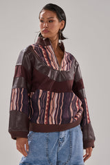 CRAZY IN LOVE FAUX LEATHER SWEATSHIRT