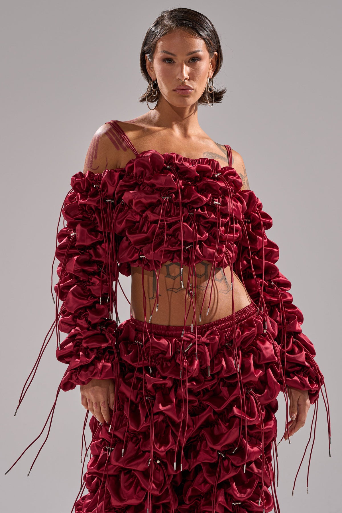 FEELING FUNKY TIE BLOUSE