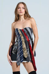 STRICTLY BUSINESS TIE DETAIL CORSET TOP