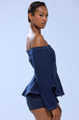 DENIM FOR DAYS ZIP UP BLOUSE