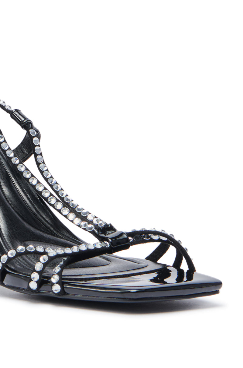 AZALEA WANG GOMER SPARKLE RHINESTONE LACE UP SANDAL
