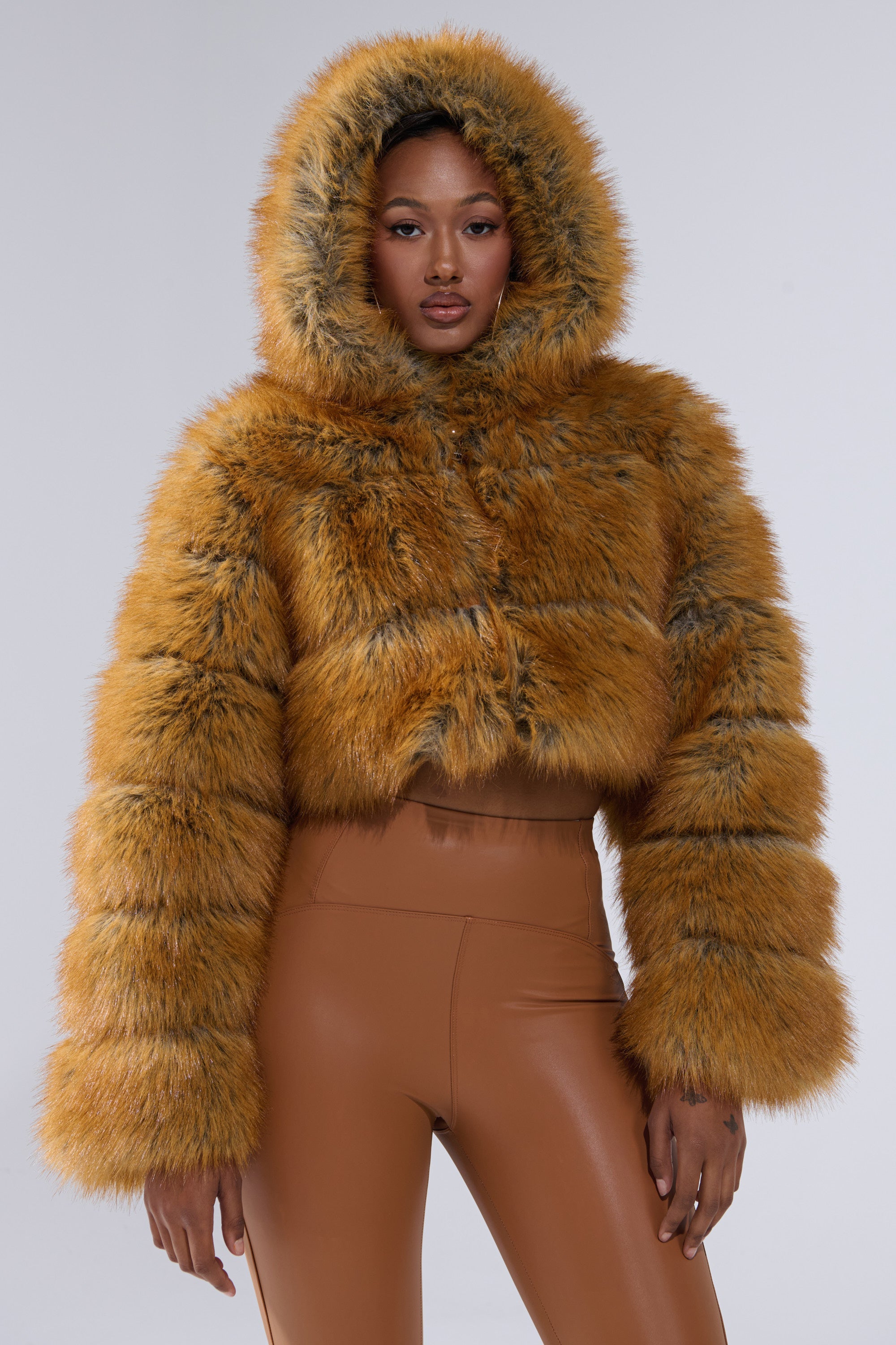 BREAK THE BANK HOODED FAUX FUR