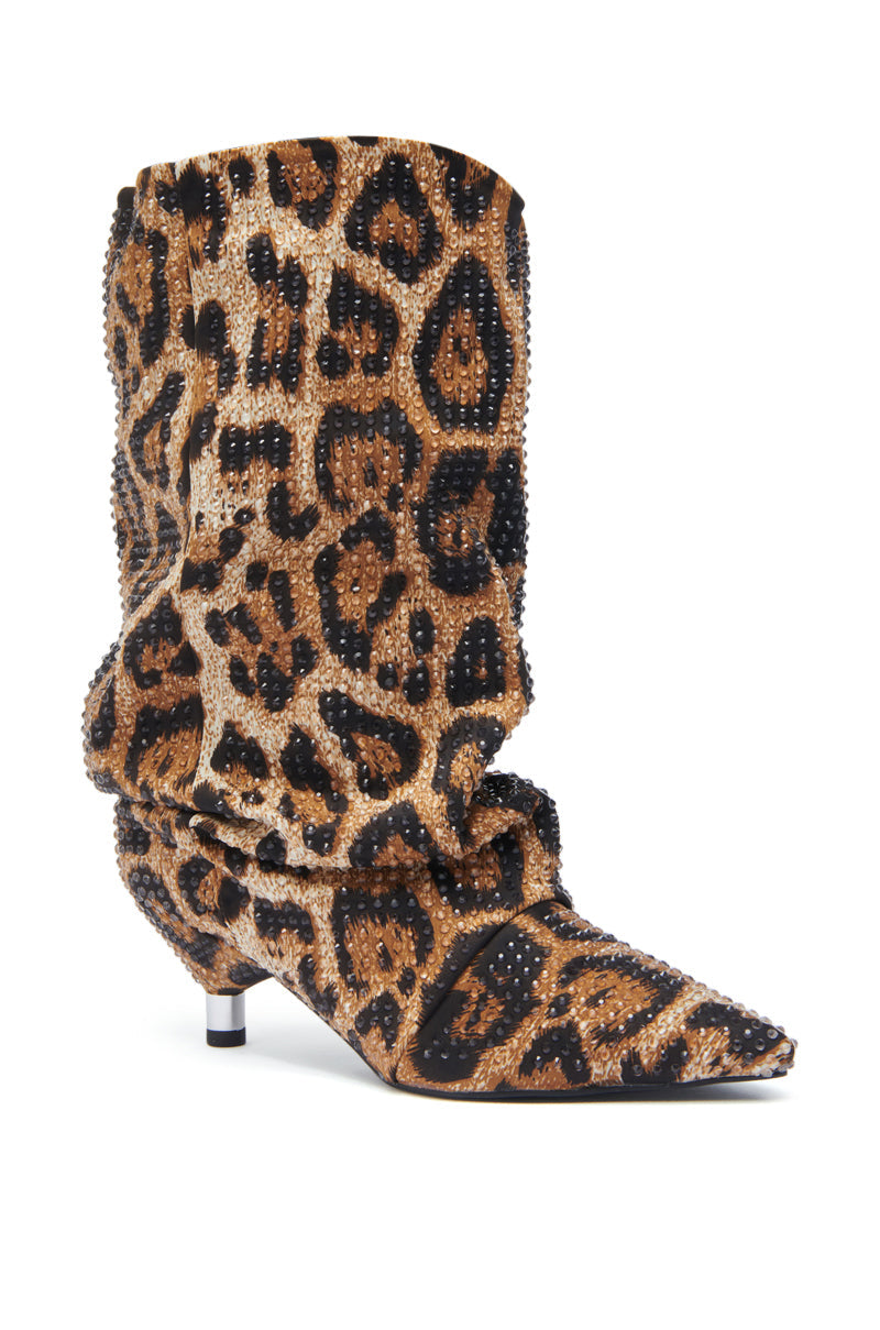 AZALEA WANG GRIMES LEOPARD STILETTO BOOTIE