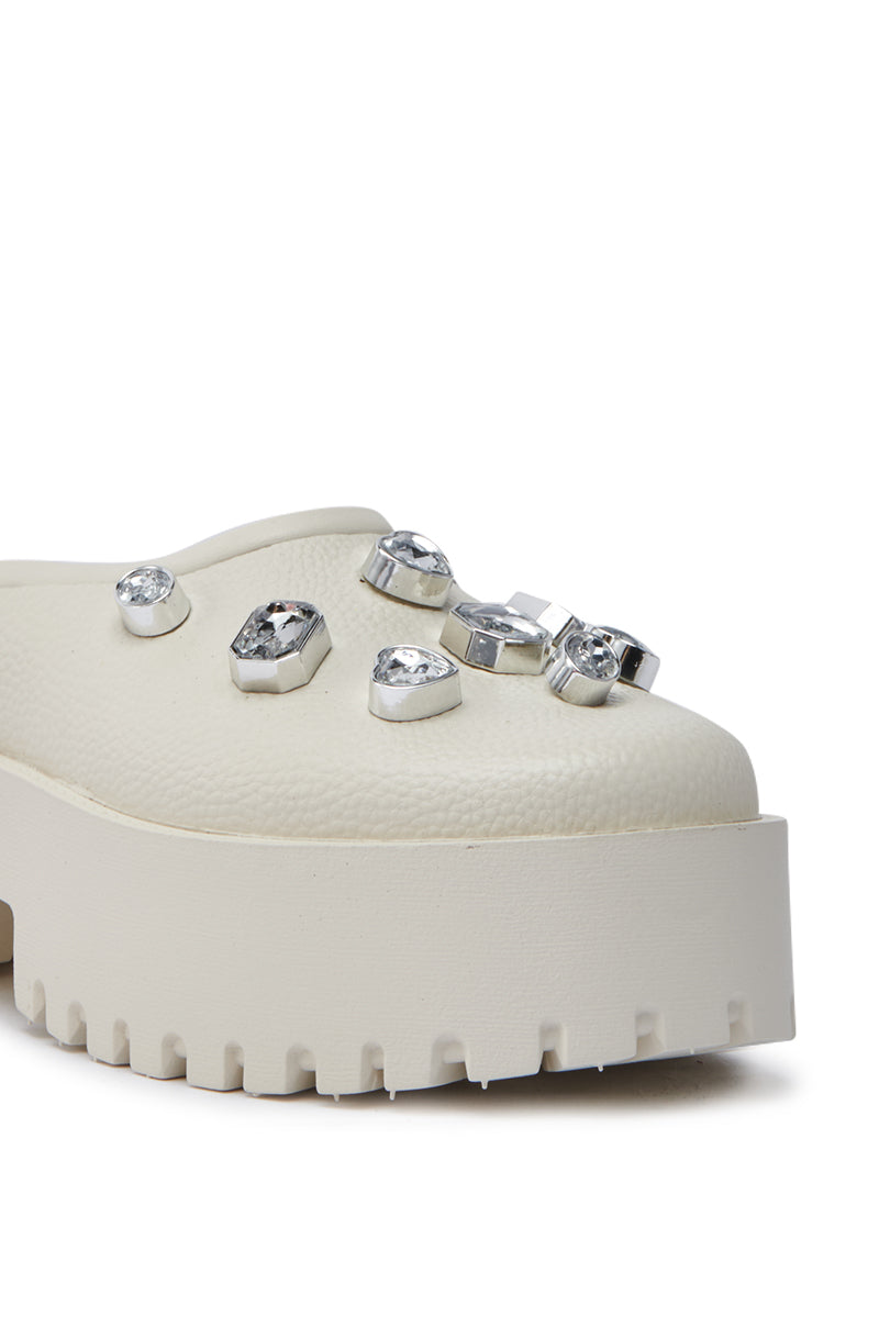 AZALEA WANG HAIN IVORY RHINESTONE FLAT