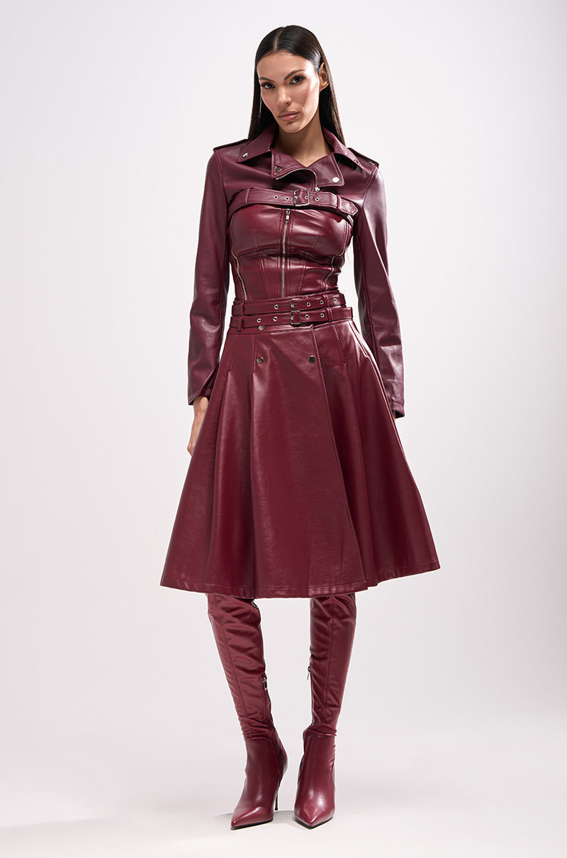HARLEY LUXE ULTRA CROP MOTO IN BURGUNDY