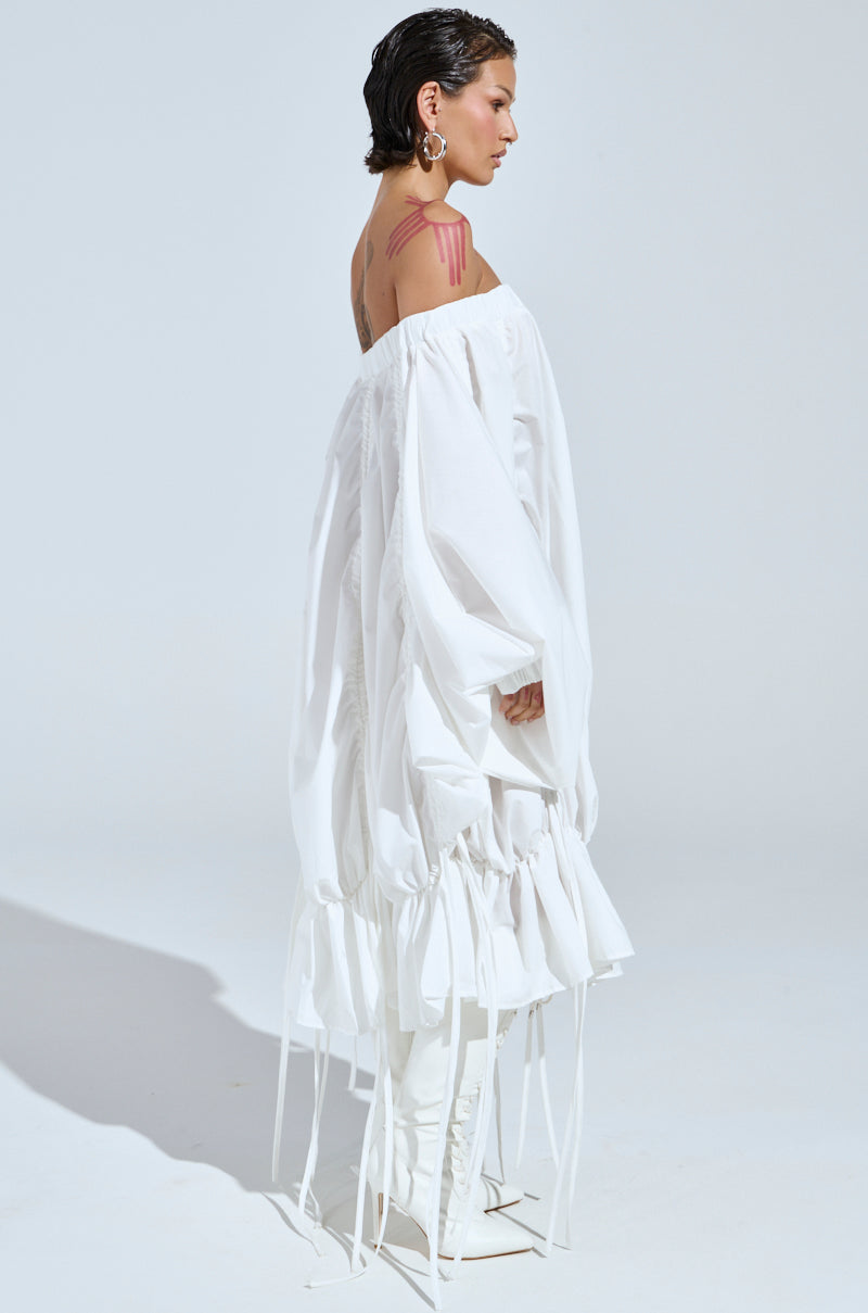 FREE AS CAN BE MINI DRESS IN WHITE