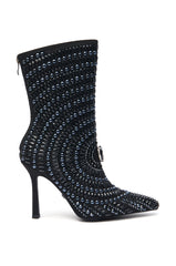 AZALEA WANG HILLEL PEWTER RHINESTONE BOOTIE
