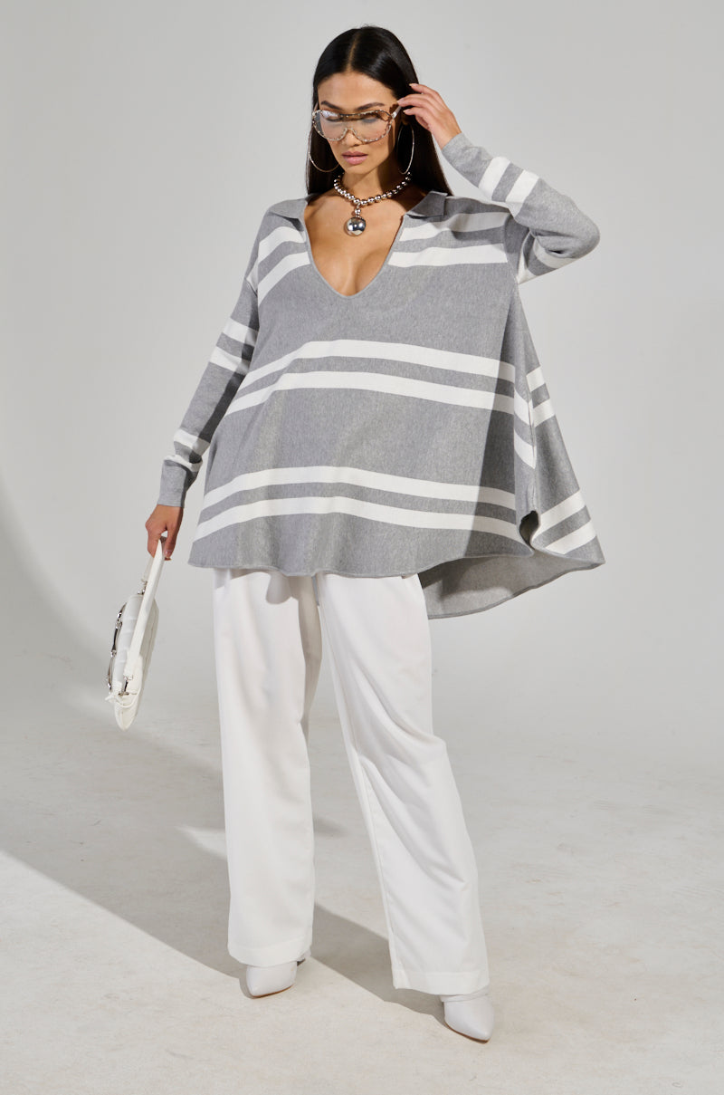 POLLEE STRIPED KNIT MINI DRESS