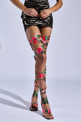 AZALEA WANG HOWLITE TIGER STUDDED STRAPPED SANDAL