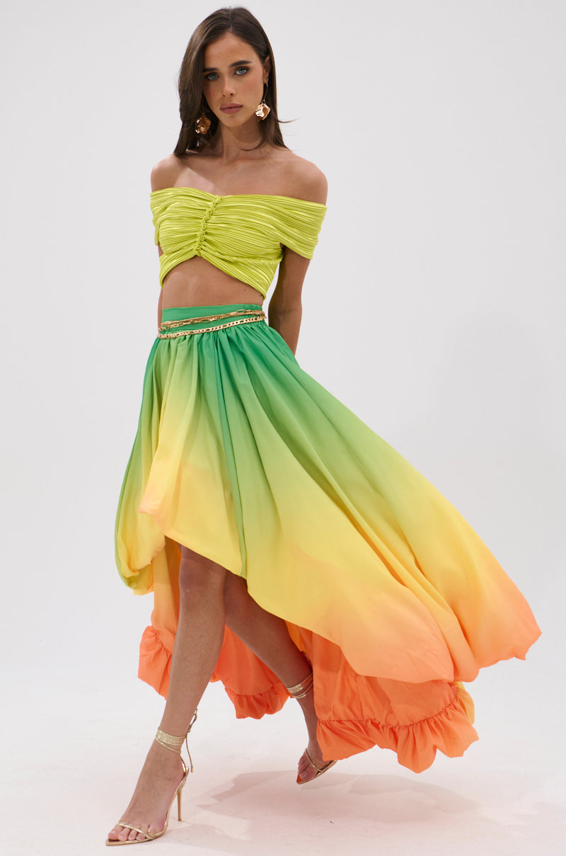 FEELING LUCKY HIGH LOW MAXI SKIRT