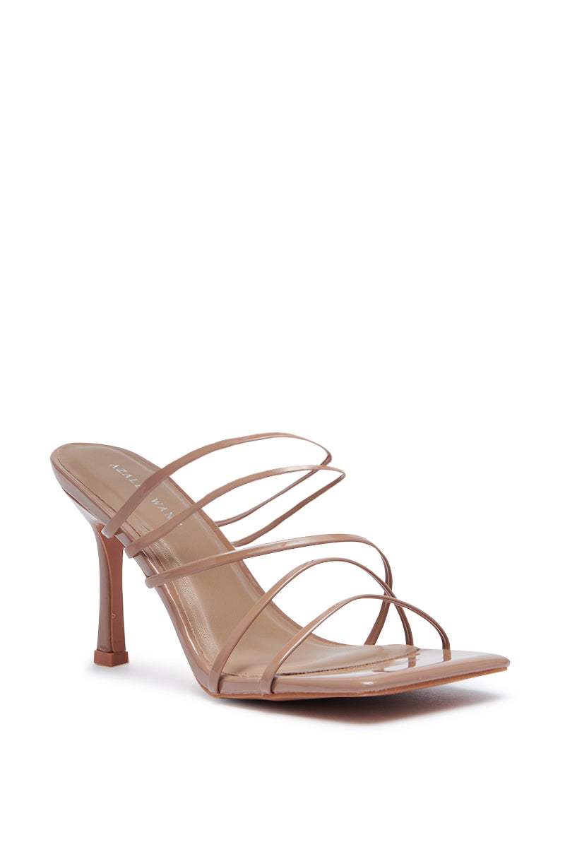 AKIRA HUGHIE NUDE NEW STRAPPY SLIP ON SANDAL