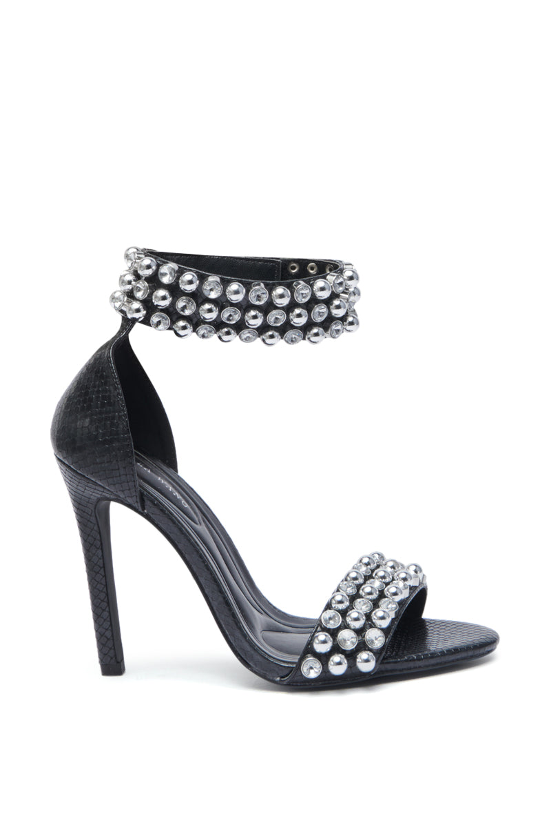 AZALEA WANG ILYA BLACK EMBELLISHED SANDAL