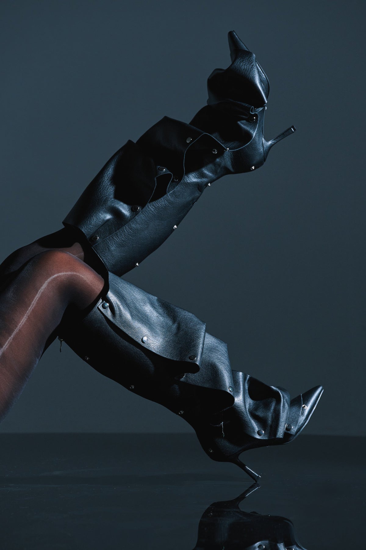 AZALEA WANG IMOGINE BLACK SNAP BOOT