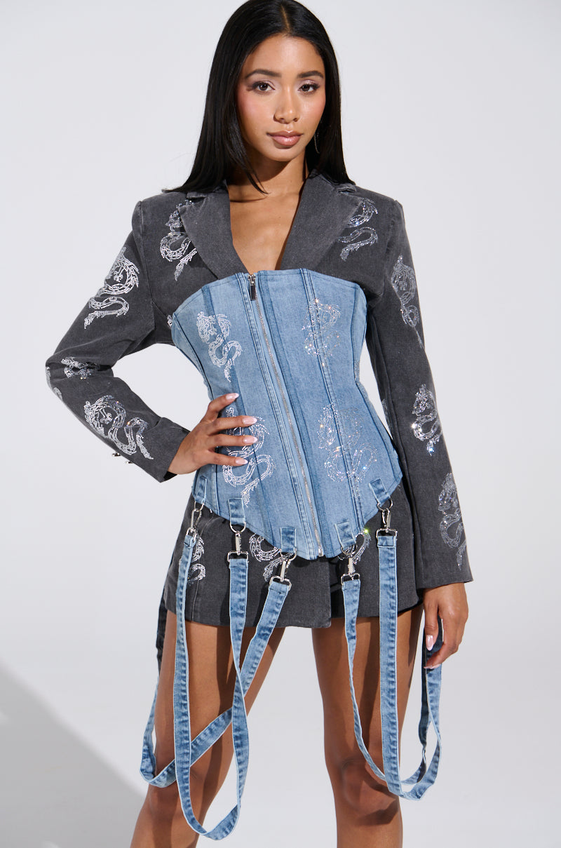 DRAGON SENSE EMBELLISHED CORSET