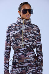 CAMO CHEETAH PRINT PUFFER VEST