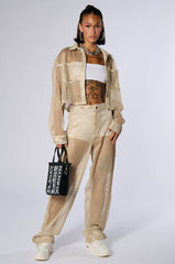 ALL THAT MESH BOMBER JACKET IN BEIGE