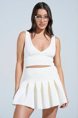 PAXTON SUPERLUXE SLEEVELESS LONGLINE BRALETTE IN WHITE