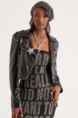 SMOOTH OPERATOR FAUX LAMB SKIN MOTO