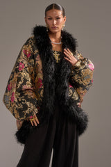 LOLA COCOON COAT IN BROCADE