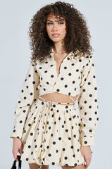 ALL ABOUT ME POLKA DOT POPLIN TOP