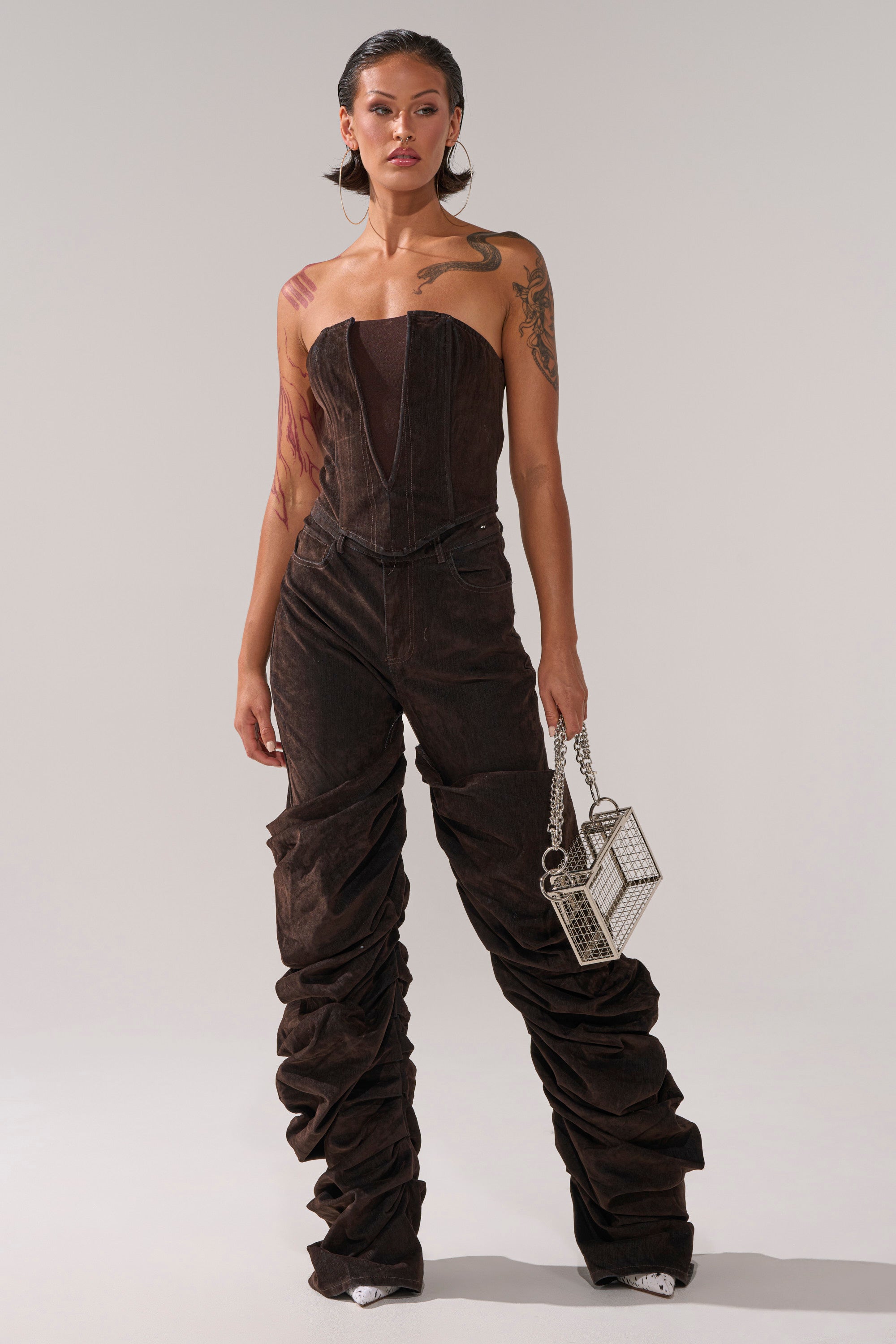 OH BABY VELVET DENIM CORSET