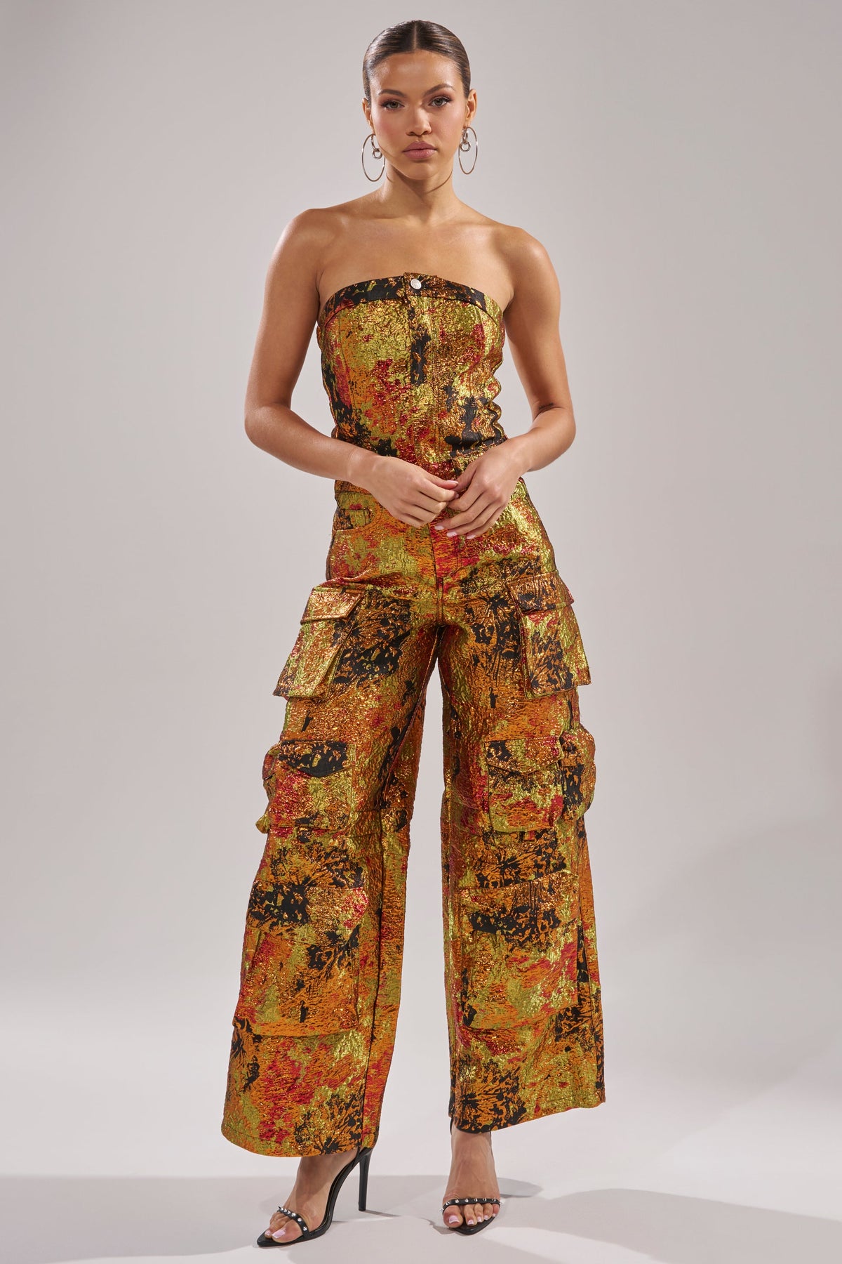 NIKKI BROCADE JUMPSUIT