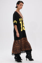 CITY GIRL LAYERED JERSEY MIDI DRESS