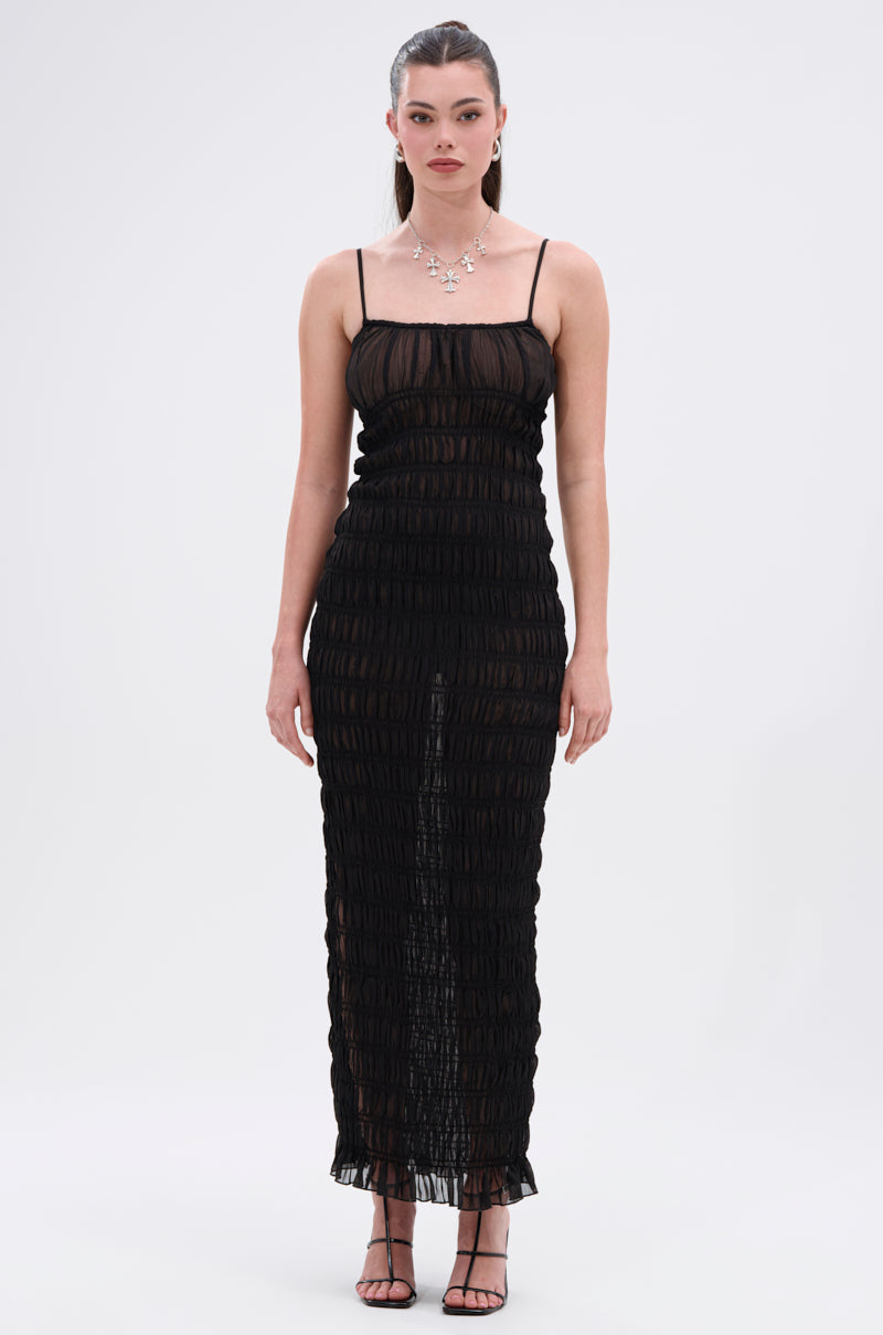 ON A BEACH OR A NIGHT OUT MESH MAXI DRESS