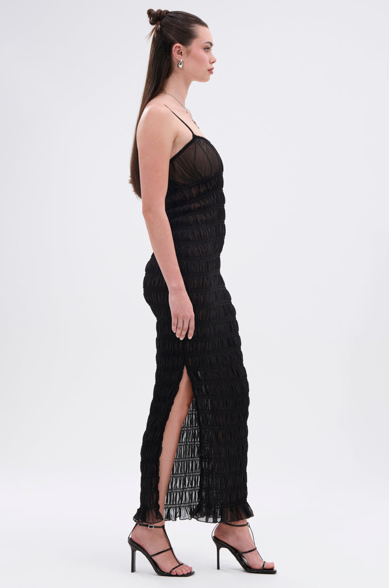 ON A BEACH OR A NIGHT OUT MESH MAXI DRESS