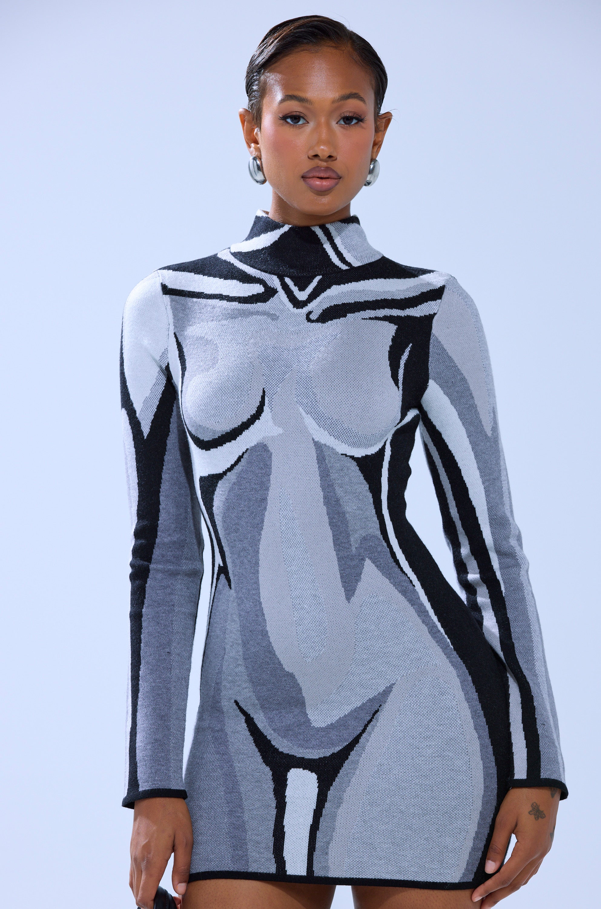 A LIGHT SERVE PRINTED MINI DRESS