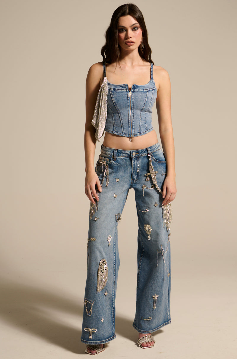 THE BEST ONE YET RELAXED FIT BLING DENIM JEANS