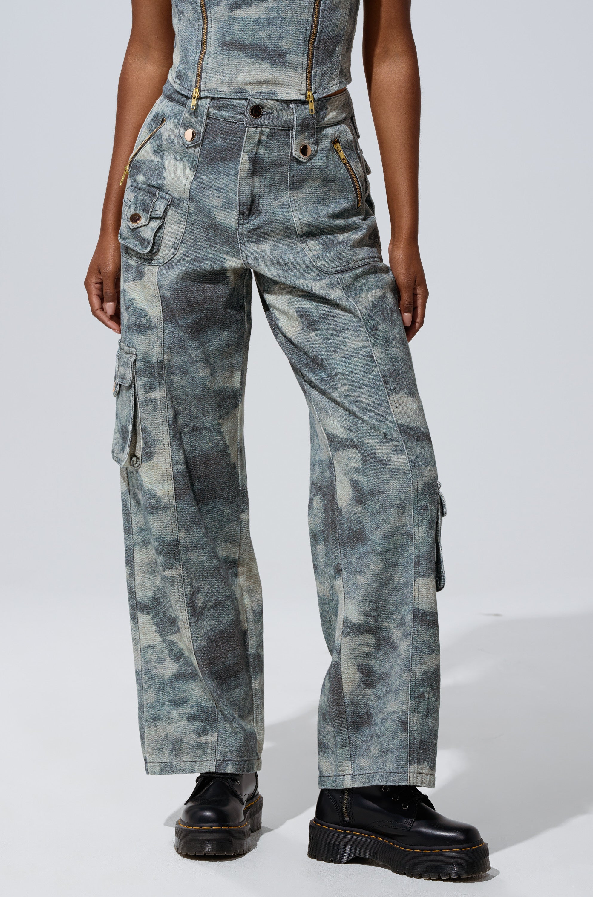 STEPH CAMO DENIM RELAXED PANT