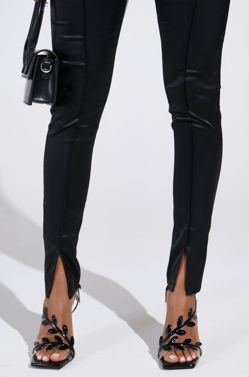HIT THE LIGHTS SATIN SLIT LEGGING