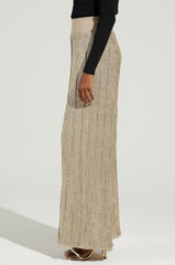 FEELING GODLY PLEATED HIGH WAIST PANT IN GOLD