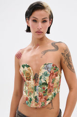 BRIGETTE DISTRESSED JACQUARD CORSET